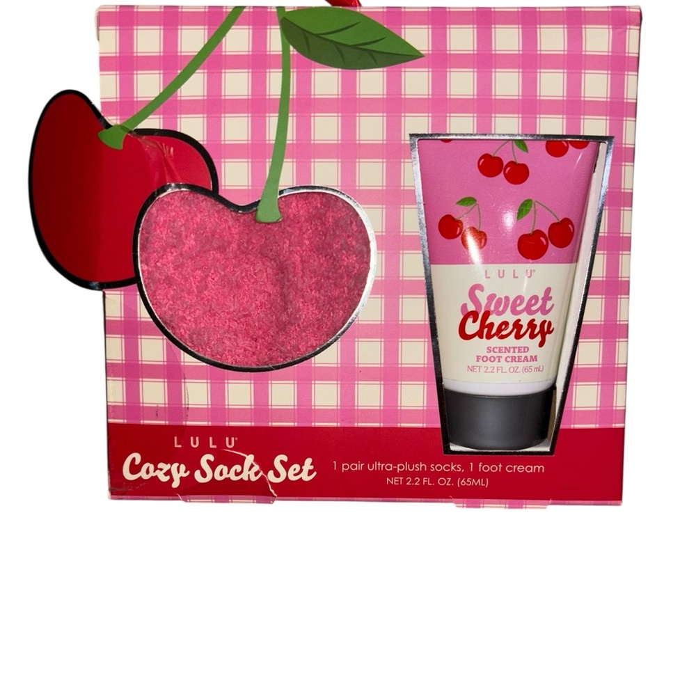 LULU Sweet Cherry Cozy Sock Set - Pink